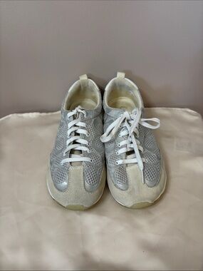 Coach Monogram Mesh Runners – Grey/Silver – Size 6.5